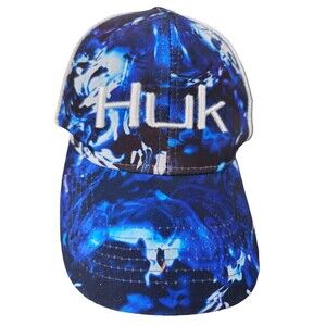 Huk Brand Mesh Back Hat Blue Water Camo Bill